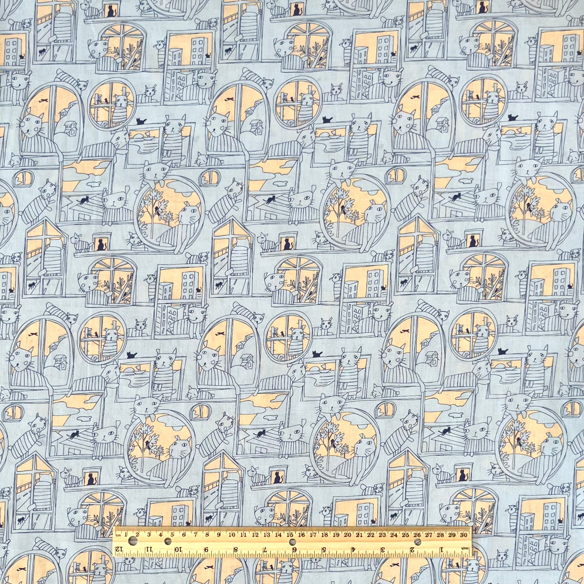 Hokkoh, Cats in Windows Japanese Lawn, 1/4 yard