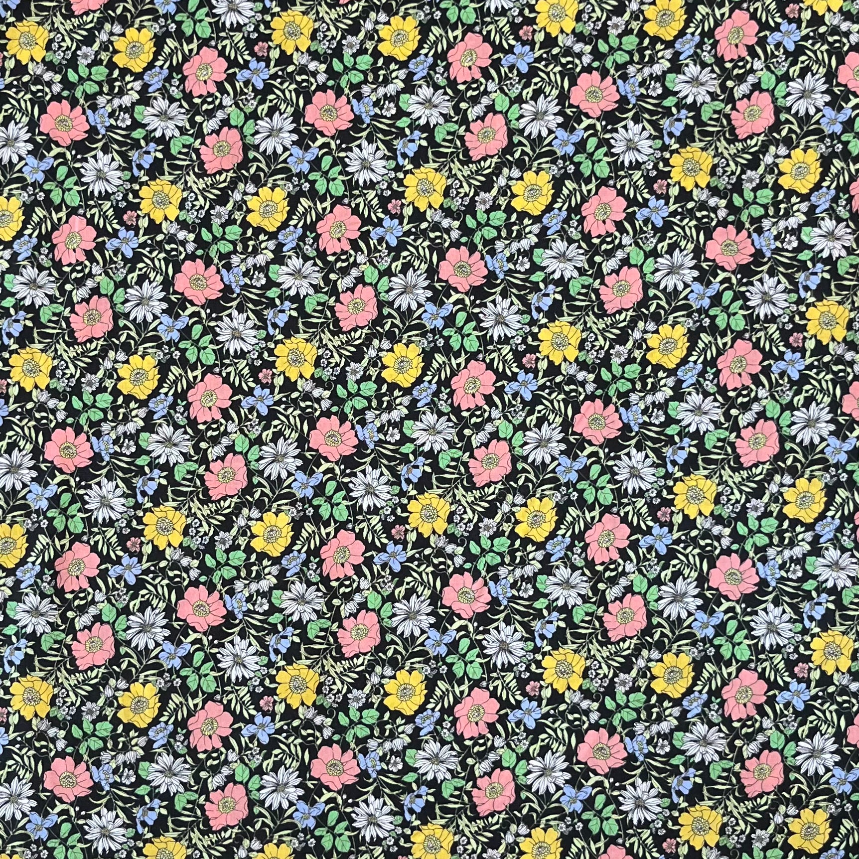 Kokka Flownny, Japanese Cotton Lawn, "Anemones", multiple colorways, 1/4 yard