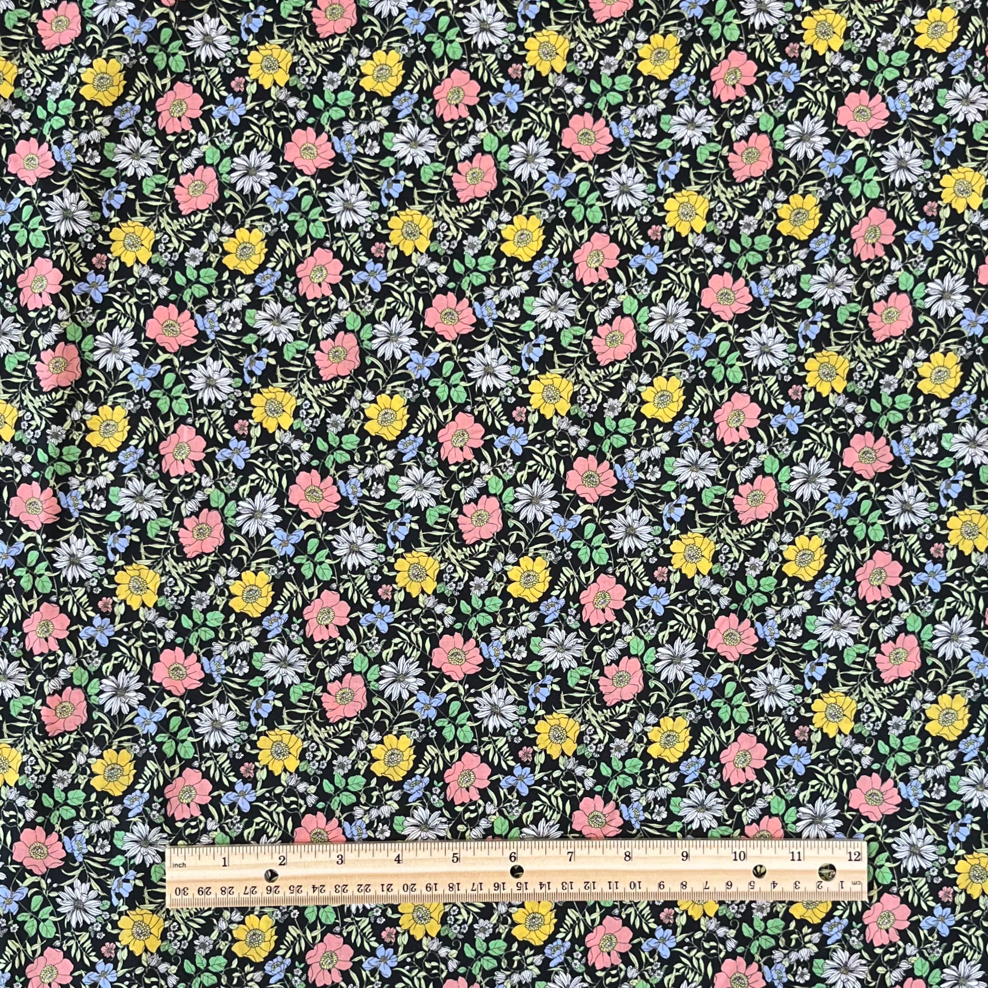 Kokka Flownny, Japanese Cotton Lawn, "Anemones", multiple colorways, 1/4 yard