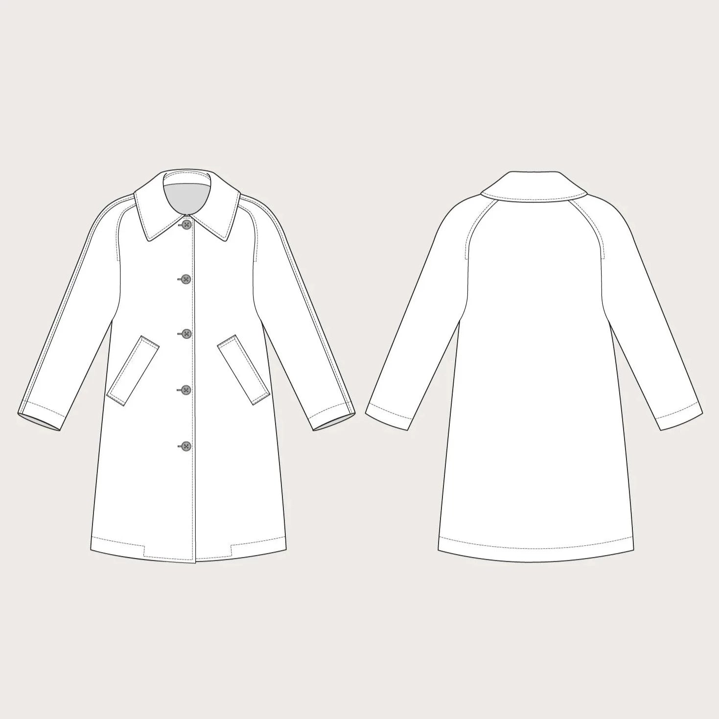 Assembly Line, Car Coat Pattern, two size ranges, Sweden