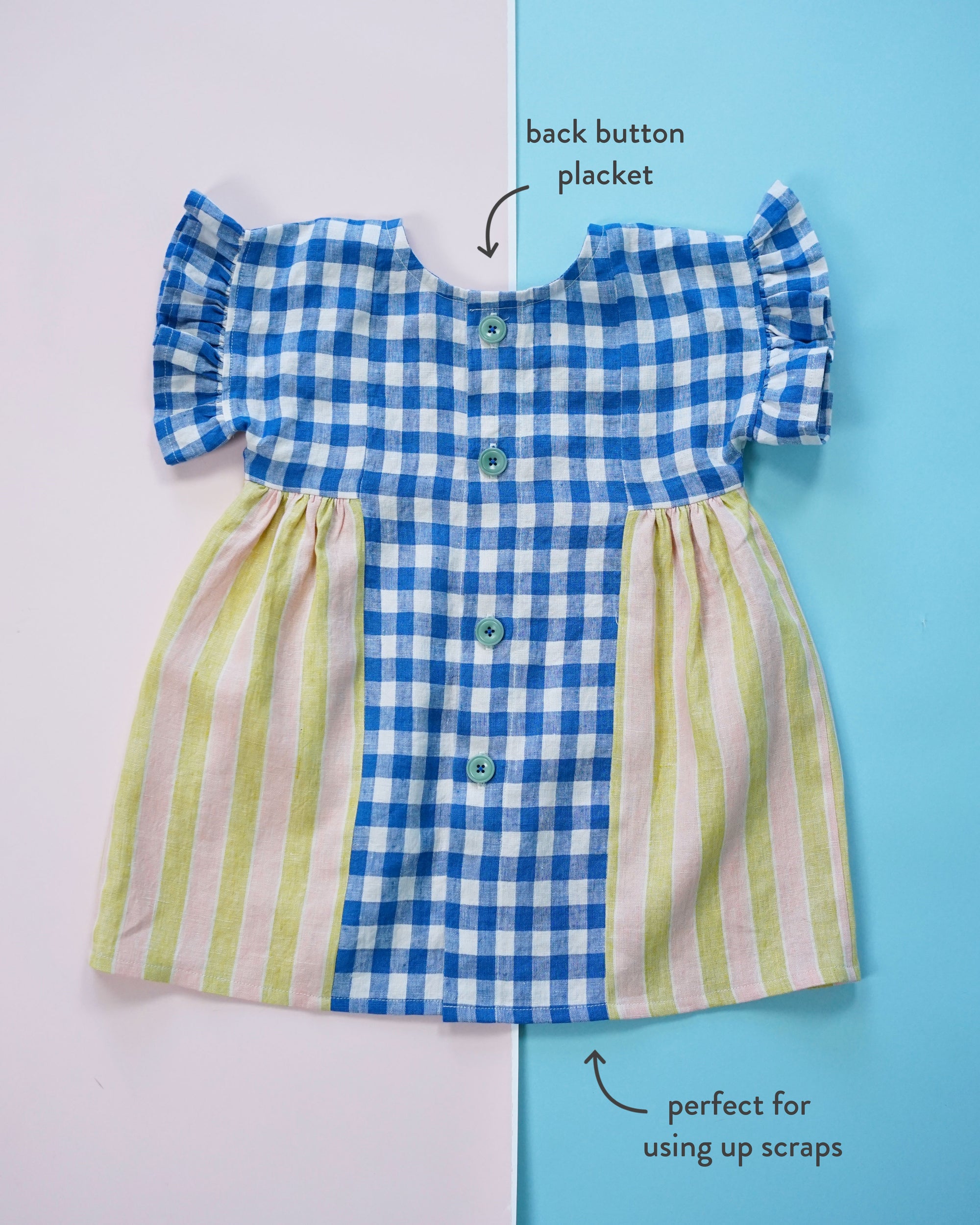 Matchy Matchy Sewing Club, Kids Collage Gather Dress Digital PDF Pattern