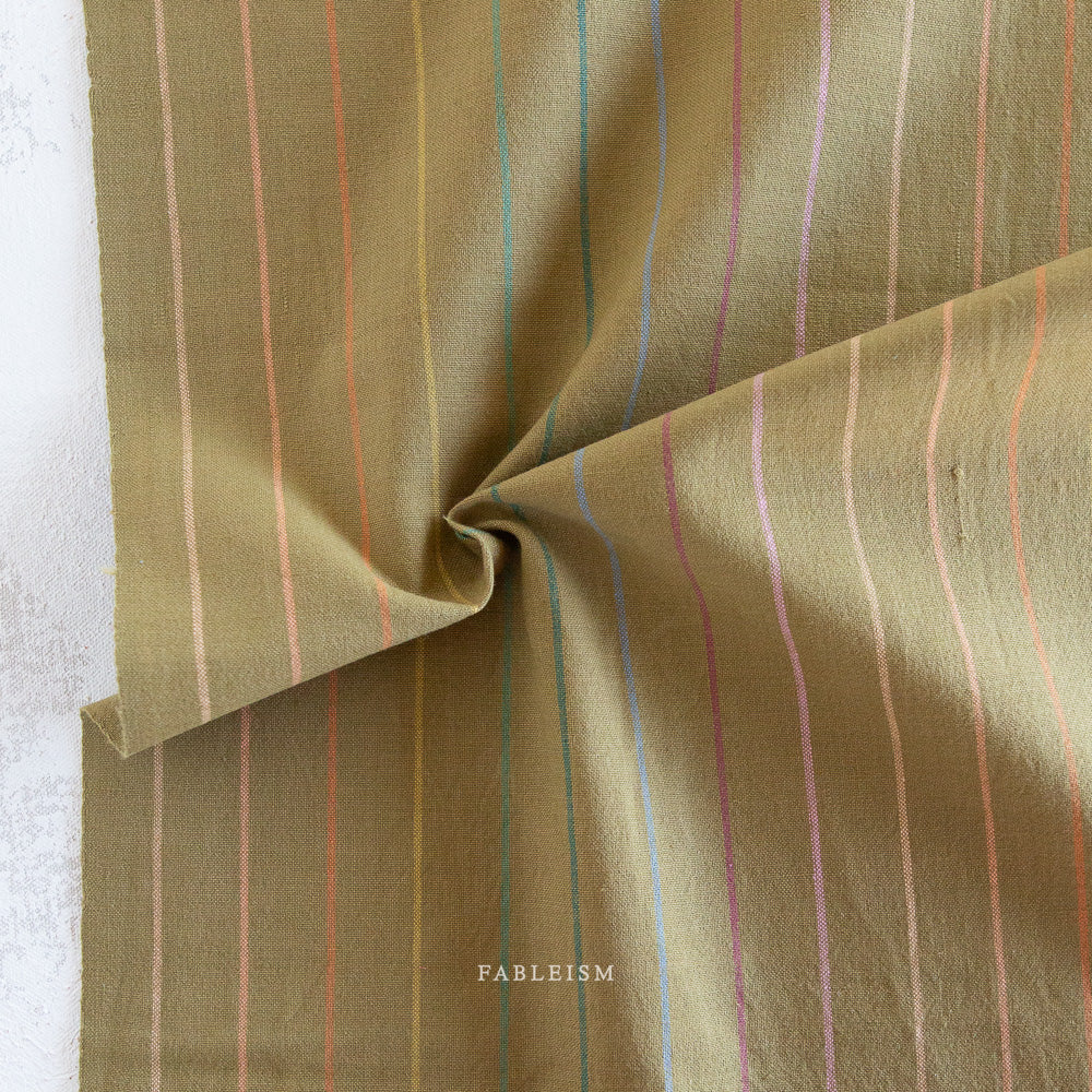 Fableism Lucky Loom, Skinny Stripe, Clover, 1/4 yard