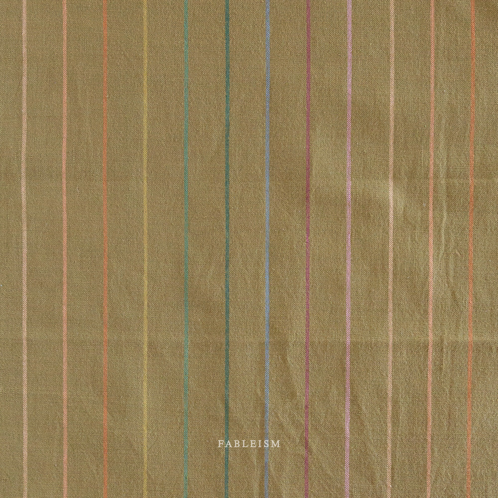 Fableism Lucky Loom, Skinny Stripe, Clover, 1/4 yard