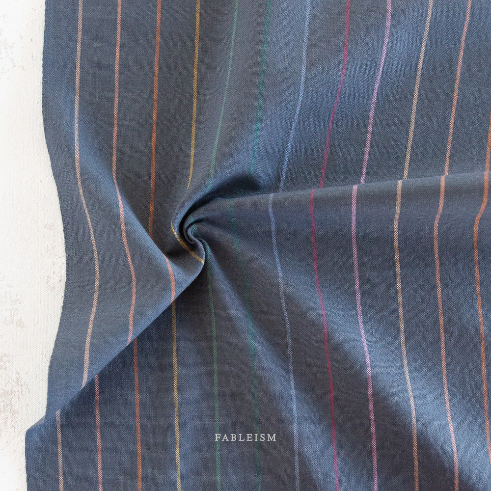 Fableism Lucky Loom, Skinny Stripe, Dark Rainbow, 1/4 yard