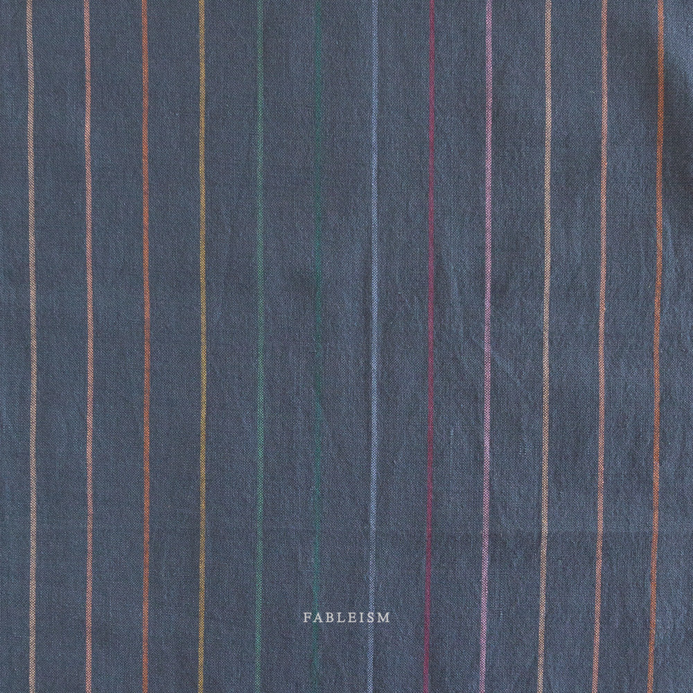Fableism Lucky Loom, Skinny Stripe, Dark Rainbow, 1/4 yard