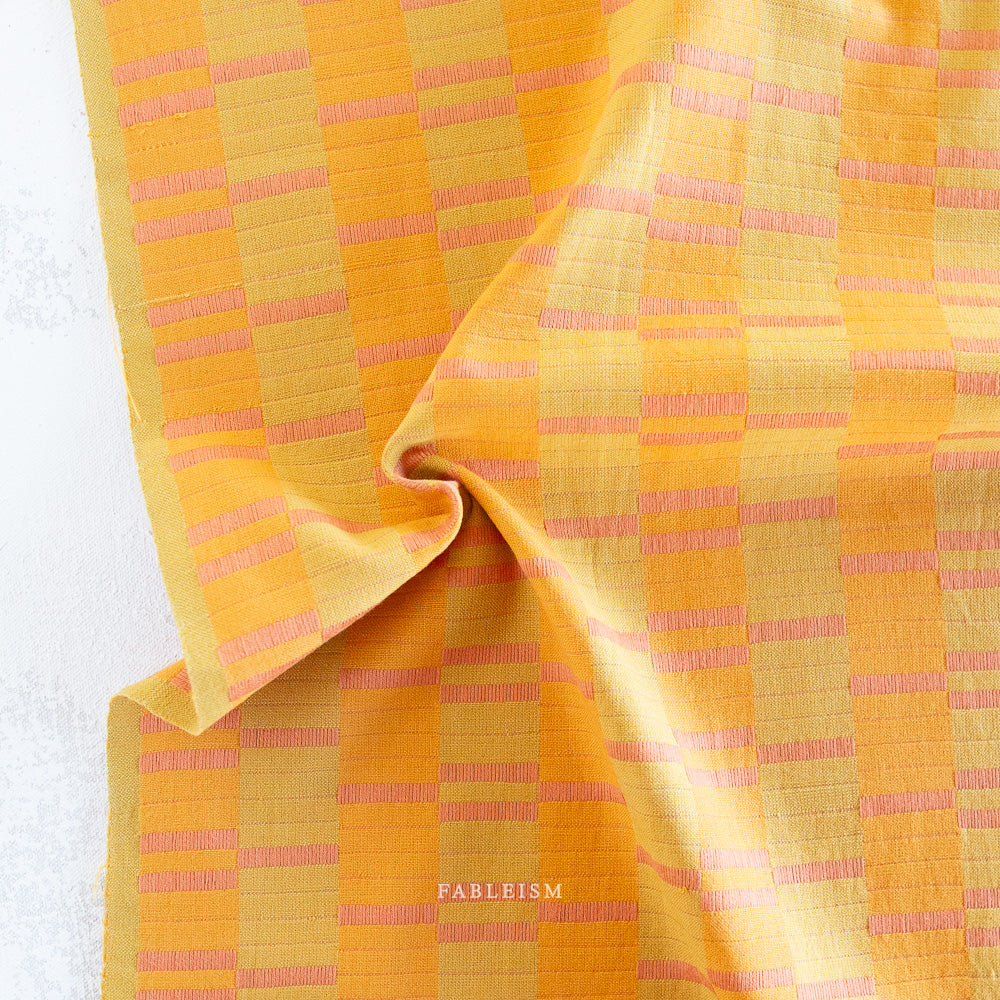 Fableism Lucky Loom, Southwest Stripe, Mango, 1/4 yard