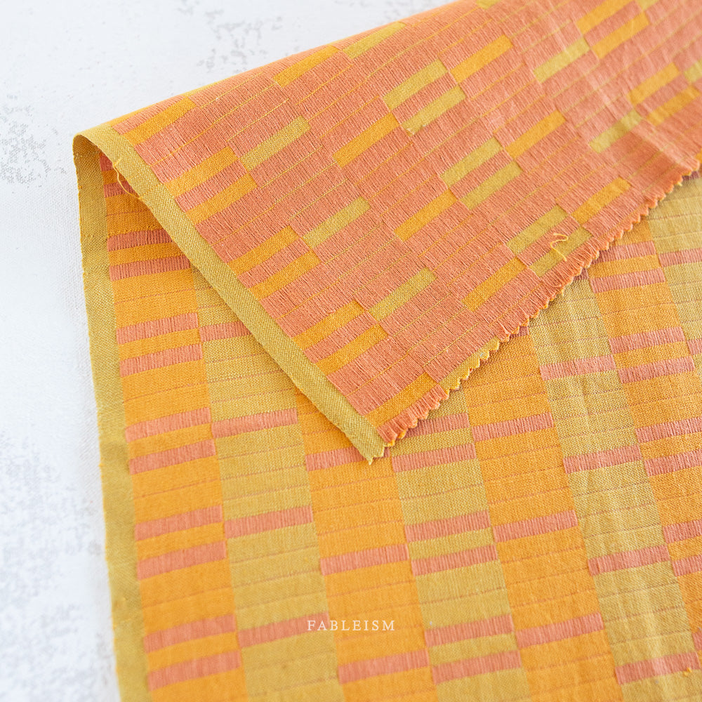Fableism Lucky Loom, Southwest Stripe, Mango, 1/4 yard