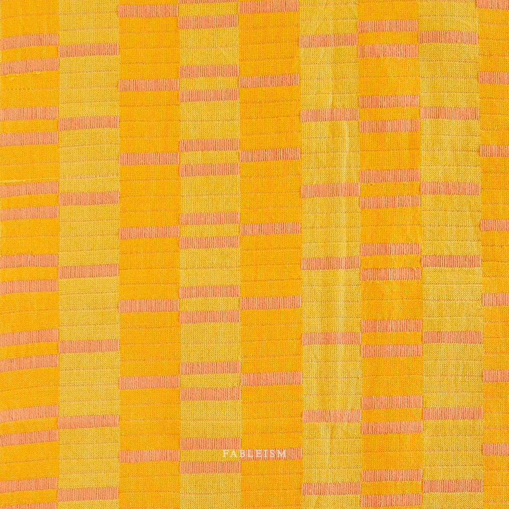 Fableism Lucky Loom, Southwest Stripe, Mango, 1/4 yard