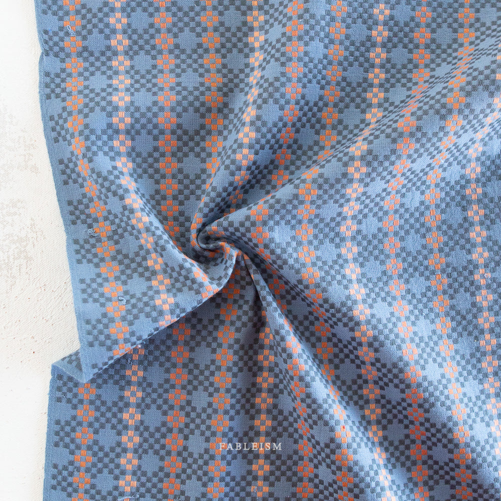 Fableism Lucky Loom, Mosaic, Blue, 1/4 yard