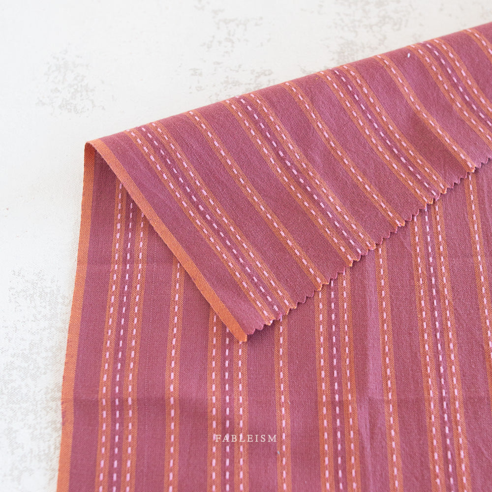Fableism Lucky Loom, Stitch Stripe, Blackberry, 1/4 yard