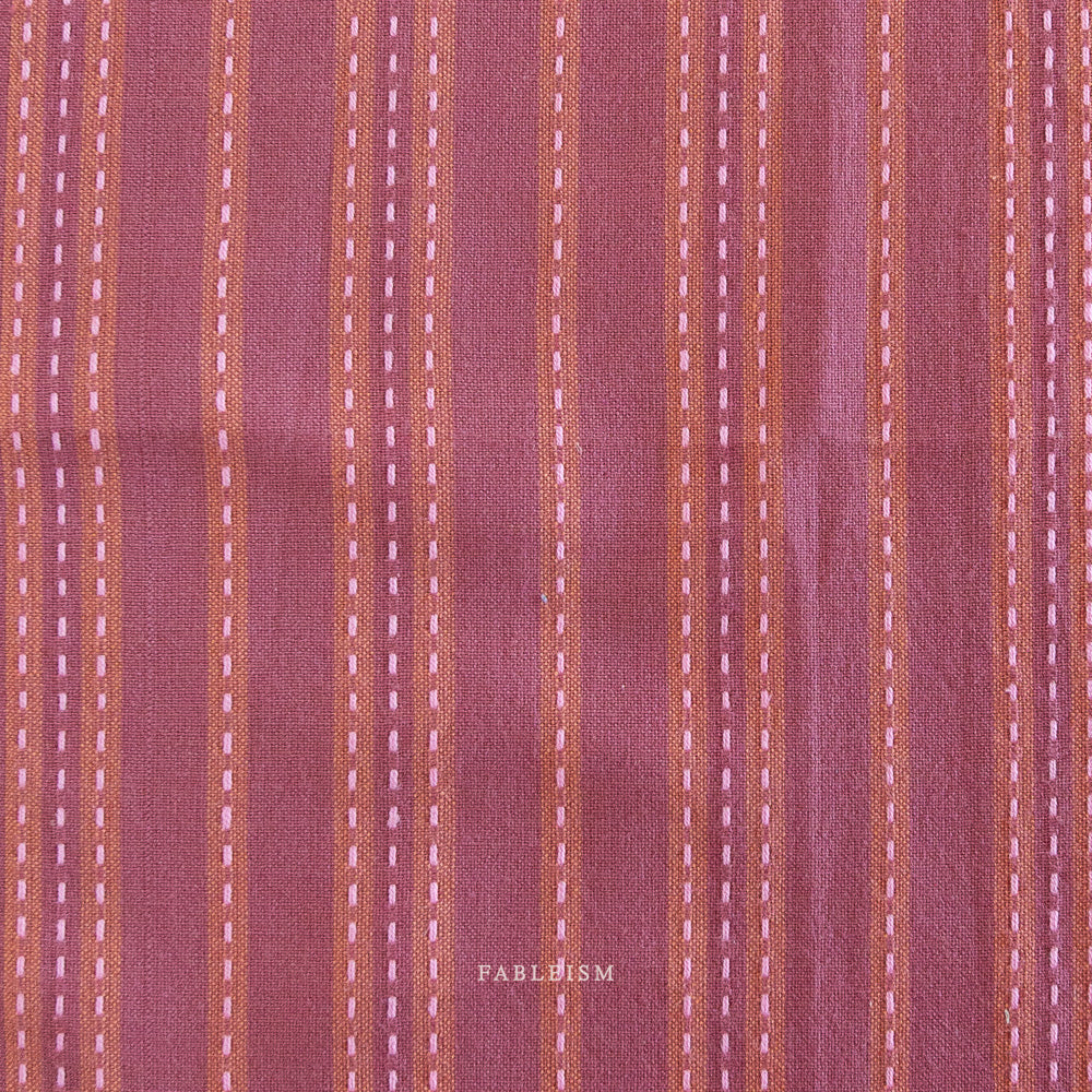 Fableism Lucky Loom, Stitch Stripe, Blackberry, 1/4 yard