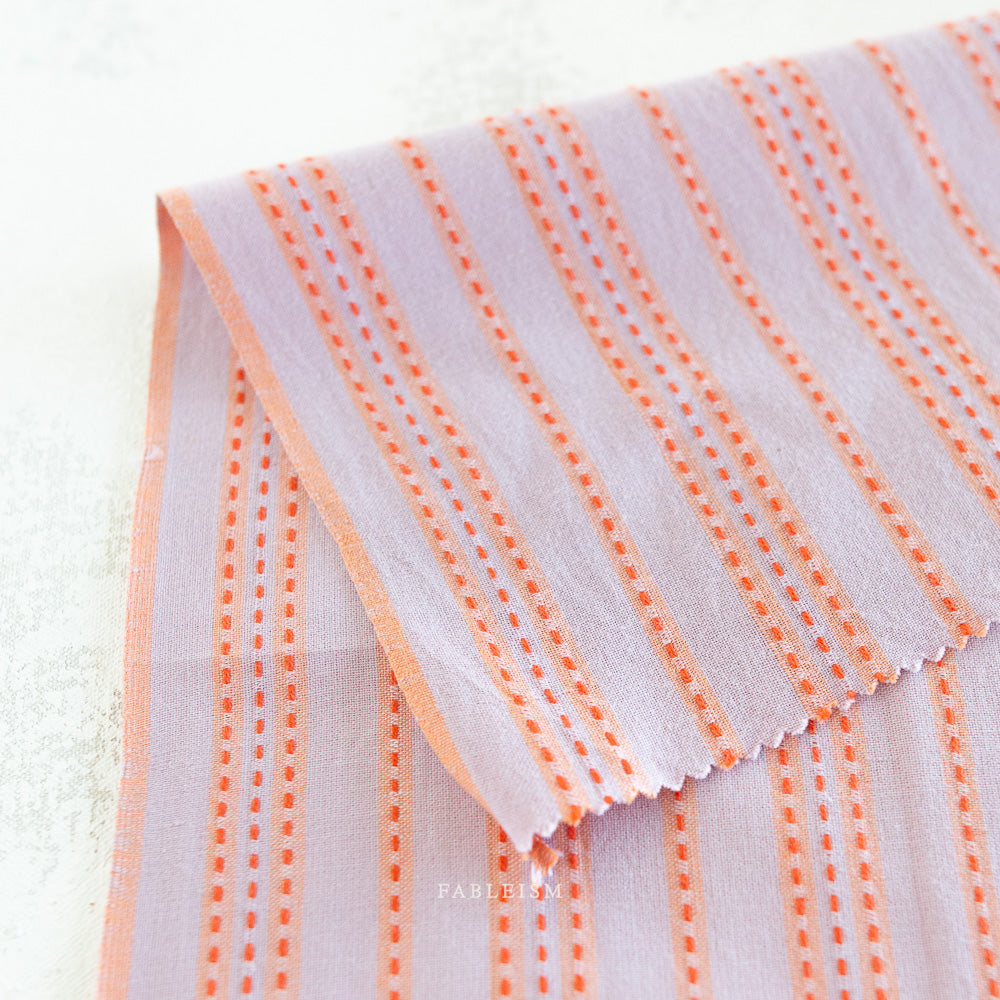 Fableism Lucky Loom, Stitch Stripe, Lavender, 1/4 yard