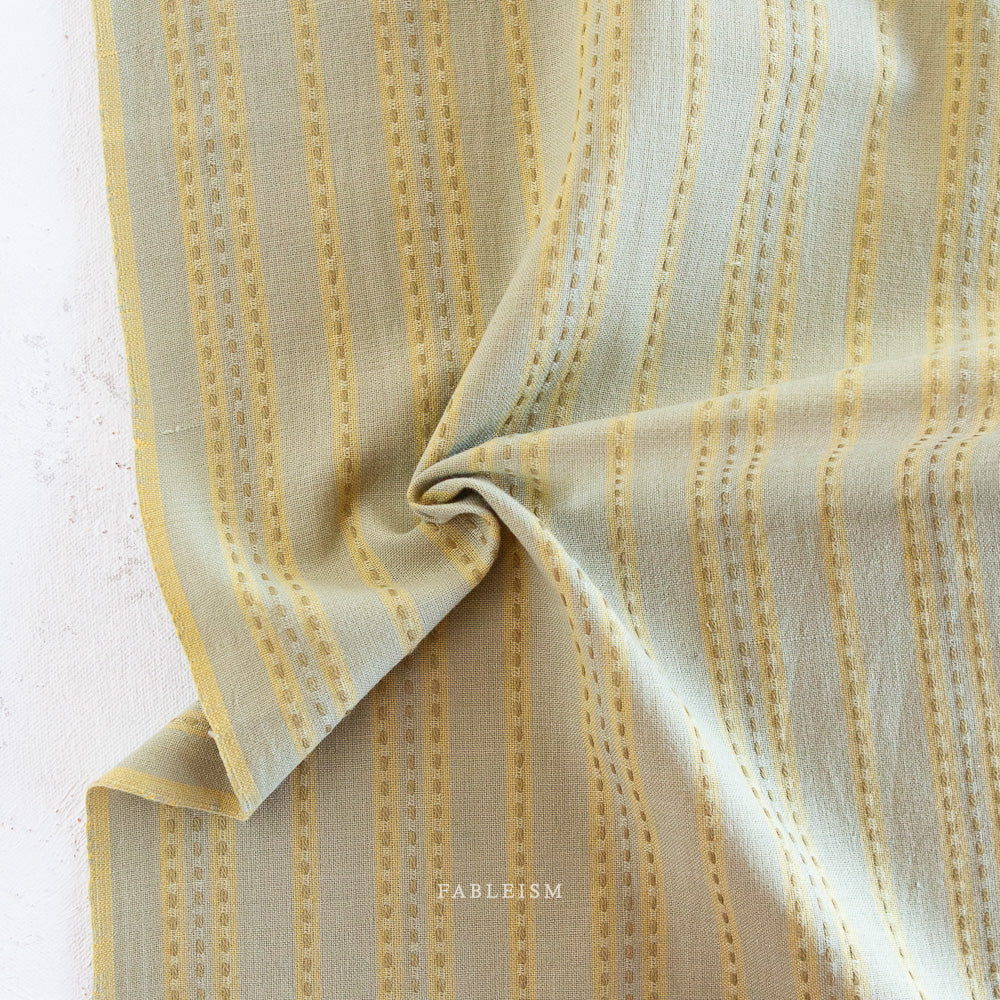 Fableism Lucky Loom, Stitch Stripe, Sage, 1/4 yard