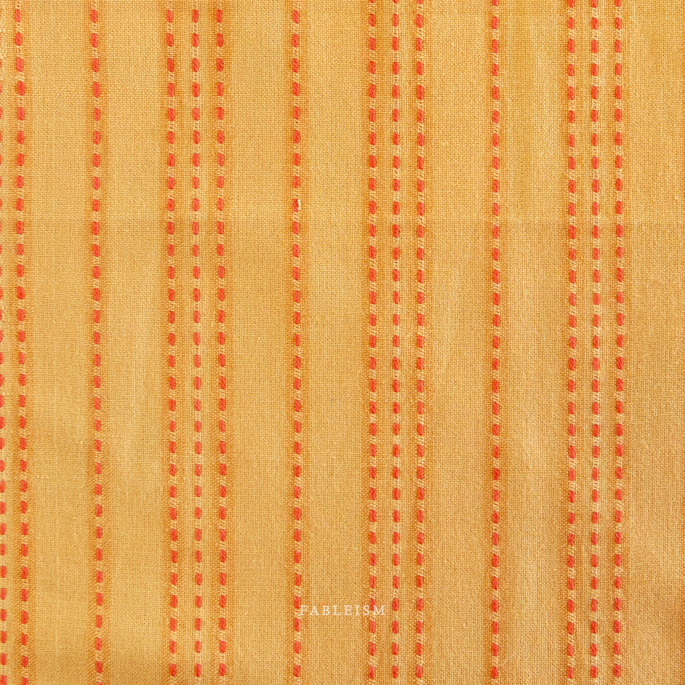 Fableism Lucky Loom, Stitch Stripe, Tumeric, 1/4 yard