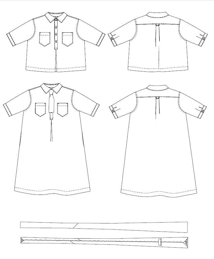 Merchant & Mills, The Scout Dress or Top PDF Pattern, two size ranges, with or without printing