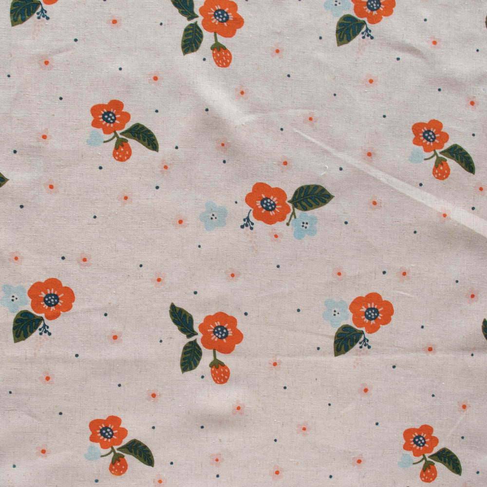 Birch Organic, Margot, Baby Bouquet Natural Linen/Cotton, 1/4 yard