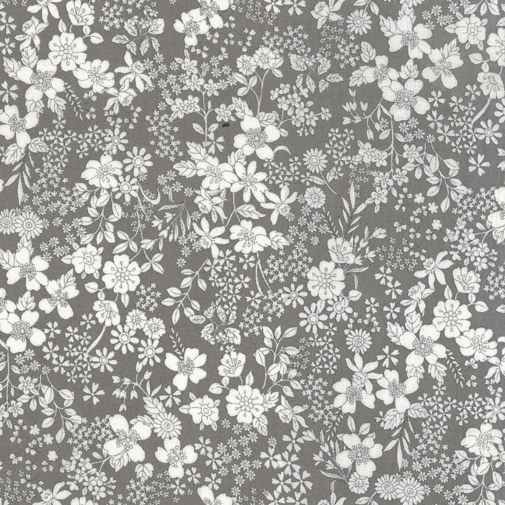 Kokka Flownny, Japanese Cotton Lawn, "Gray and White" (15E), 1/4 yard