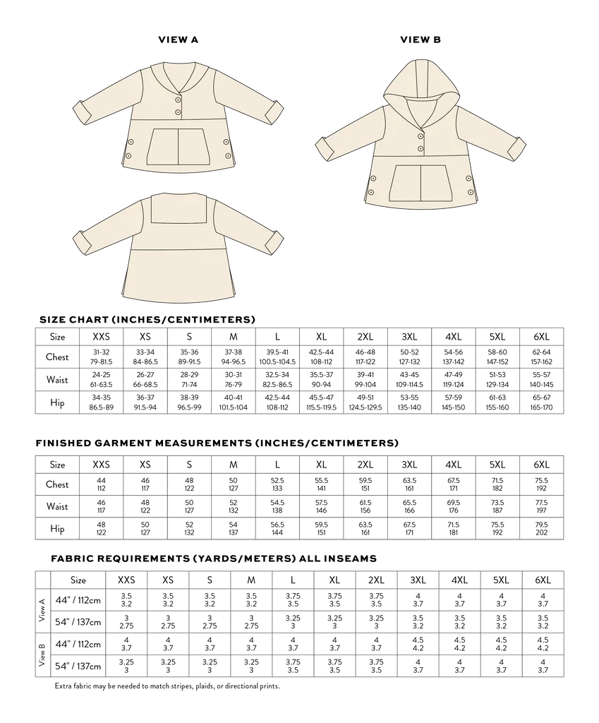 Matchy Matchy Sewing Club, On Deck Popover PDF Pattern (choose with or without printing)
