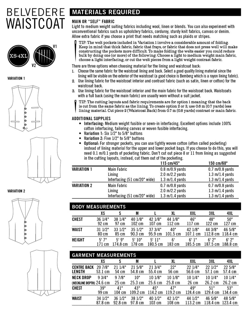 Thread Theory Men's Belvedere Waistcoat PDF Pattern