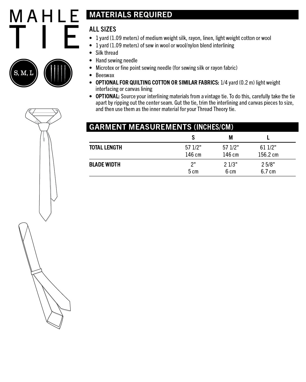 Thread Theory Mahle Tie PDF Pattern