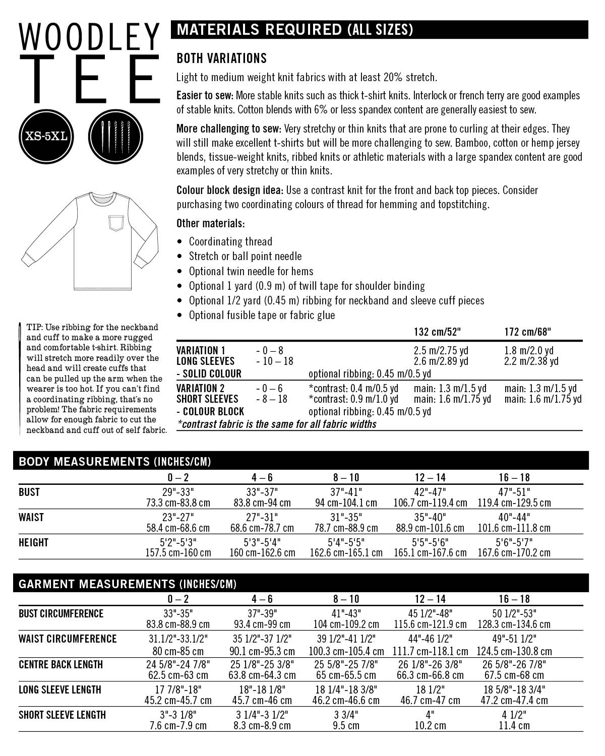 Thread Theory Women's Woodley Tee PDF Pattern