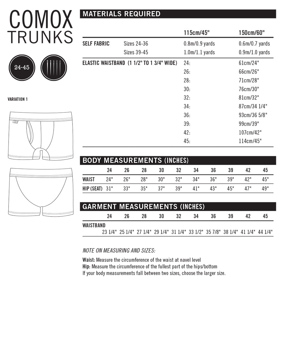 Thread Theory Comox Trunks PDF Pattern