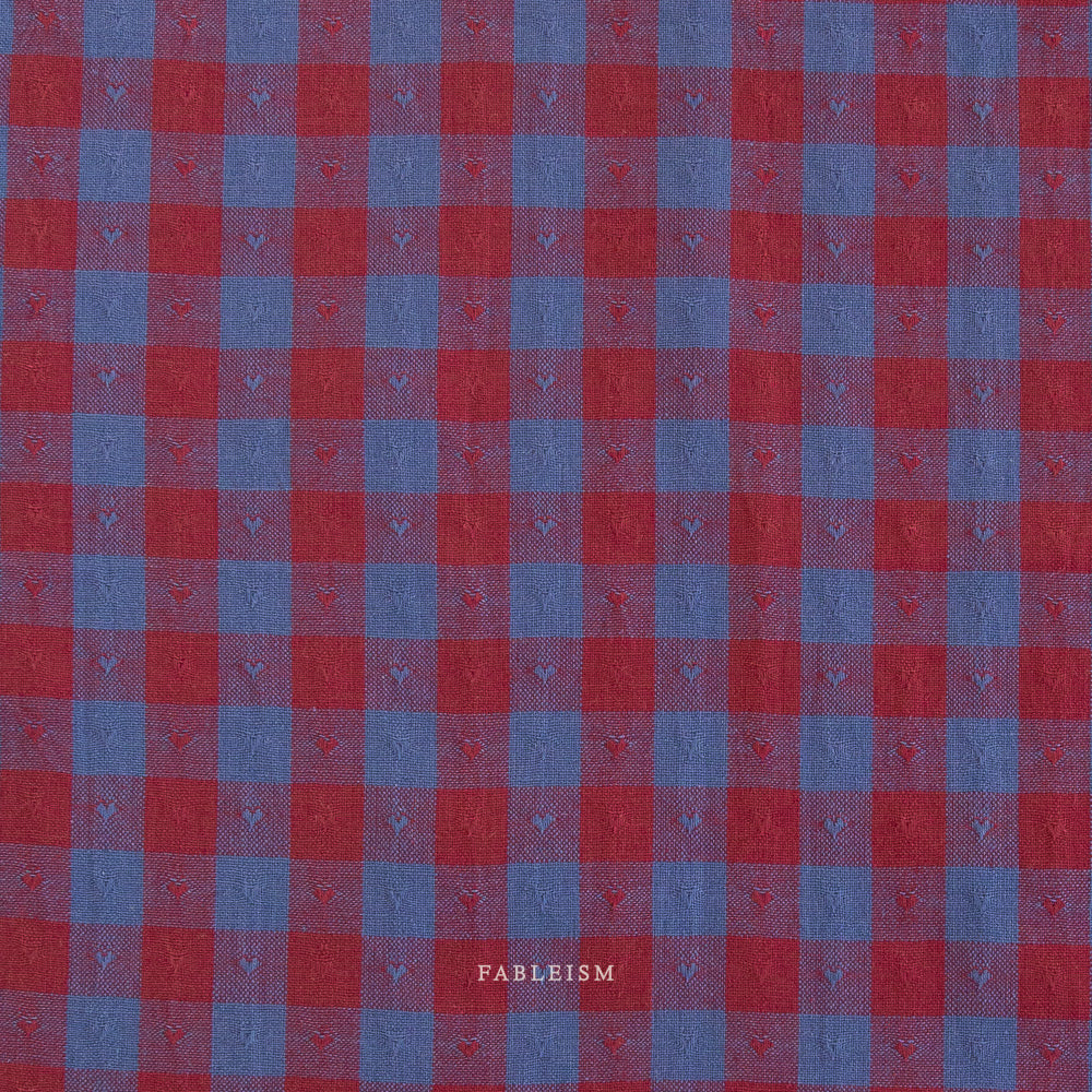 Fableism Queen of Hearts 55" wide, Royal Gingham, 1/4 yard