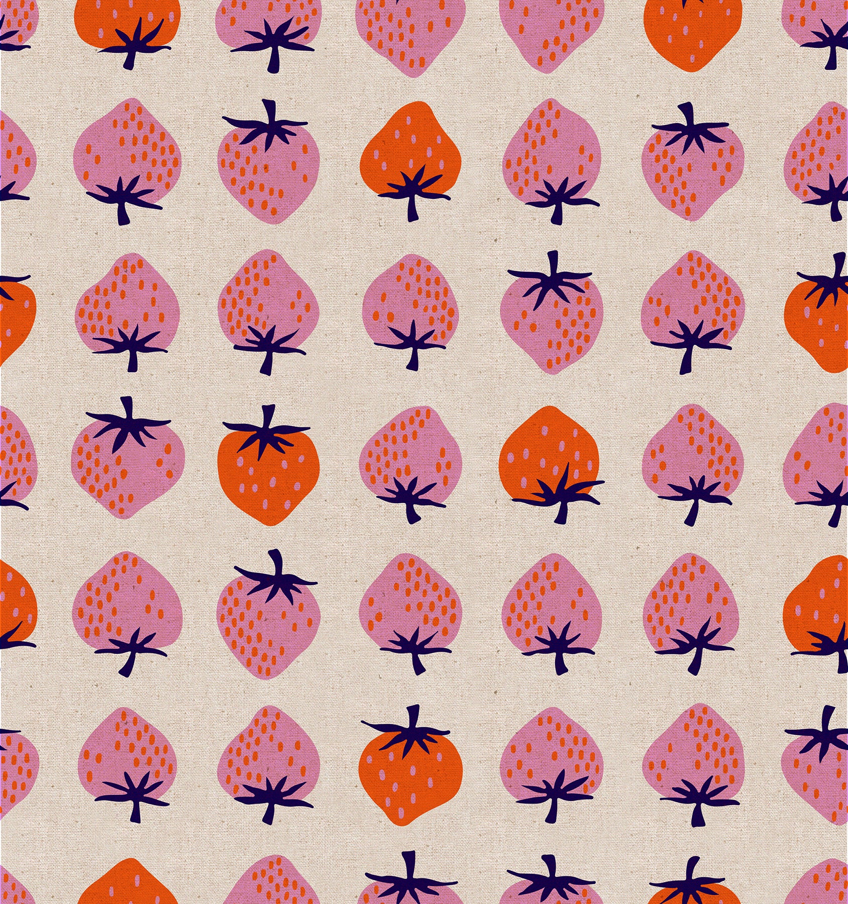 Ruby Star, Strawberry Canvas, Cotton-Linen Fabric, multiple colorways, 1/4 yard