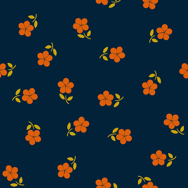 Ruby Star, Sugar Maple, Navy, Cotton Fabric, 1/4 yard