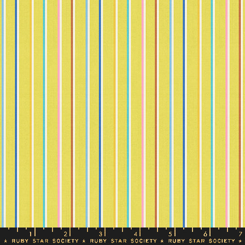 Ruby Star Society, Ooh Lucky Lucky Warp and Weft Wovens, Sketch Stripe, citron or maple leaf, 1/4 yard