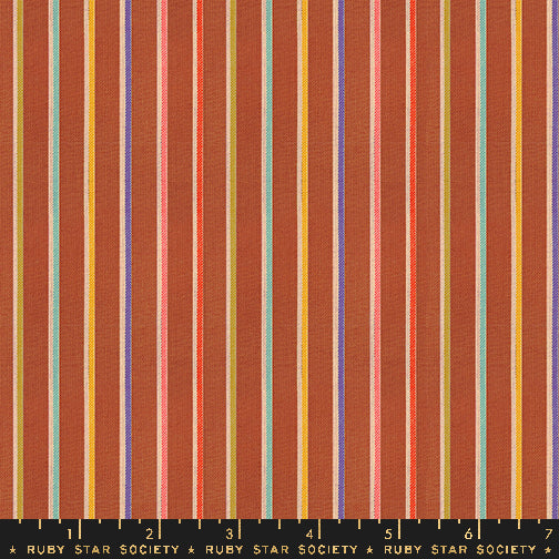 Ruby Star Society, Ooh Lucky Lucky Warp and Weft Wovens, Sketch Stripe, citron or maple leaf, 1/4 yard