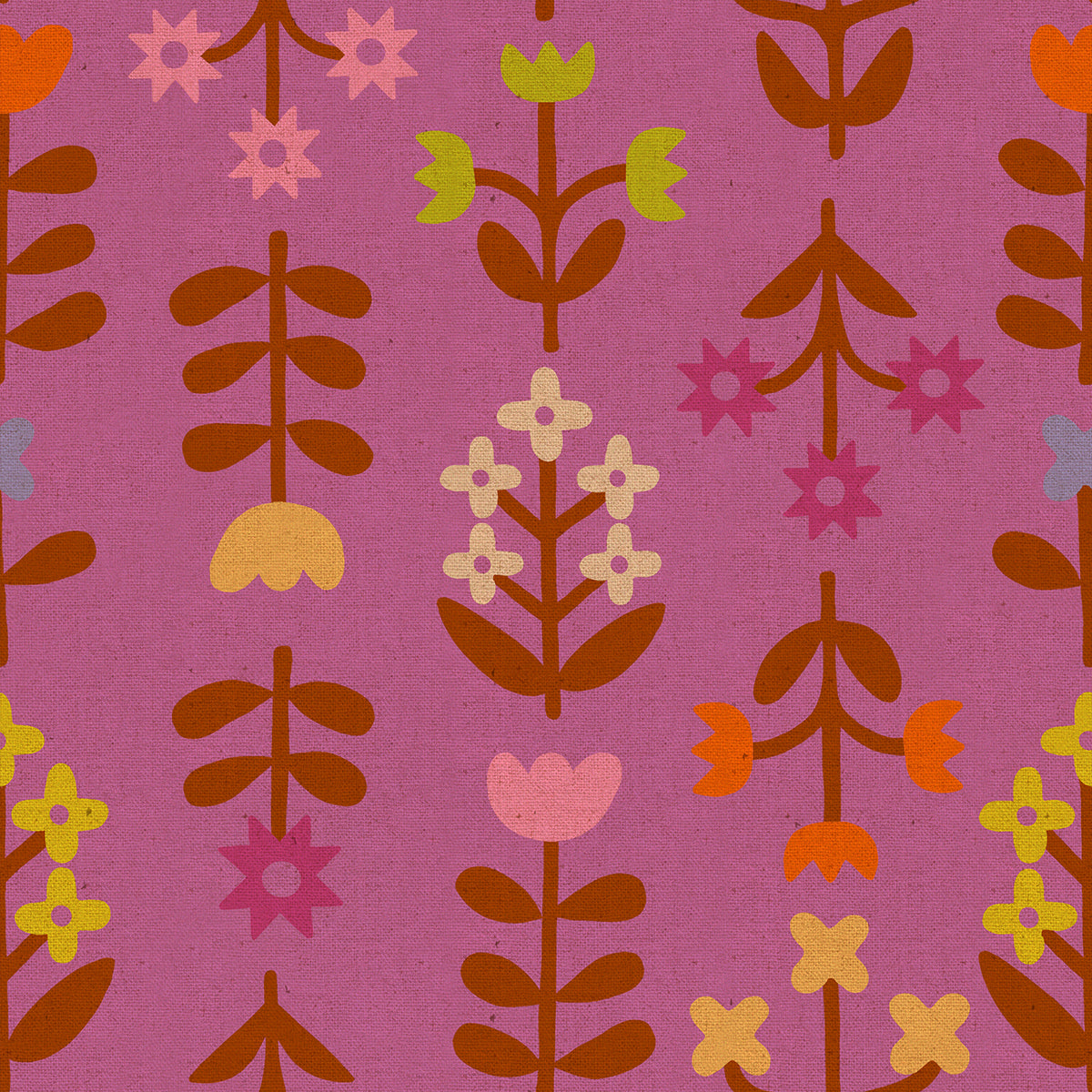 Ruby Star, Favorite Flower "Meadow Canvas", Cotton-Linen Fabric, multiple colorways, 1/4 yard