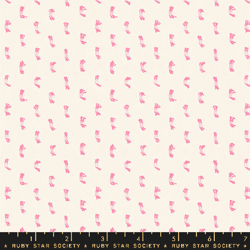 Remnant 101125, Ruby Star Society, Ooh Lucky Lucky Warp and Weft Wovens, Flicker Swiss Dot, Pink, 2.25 yard bolt end