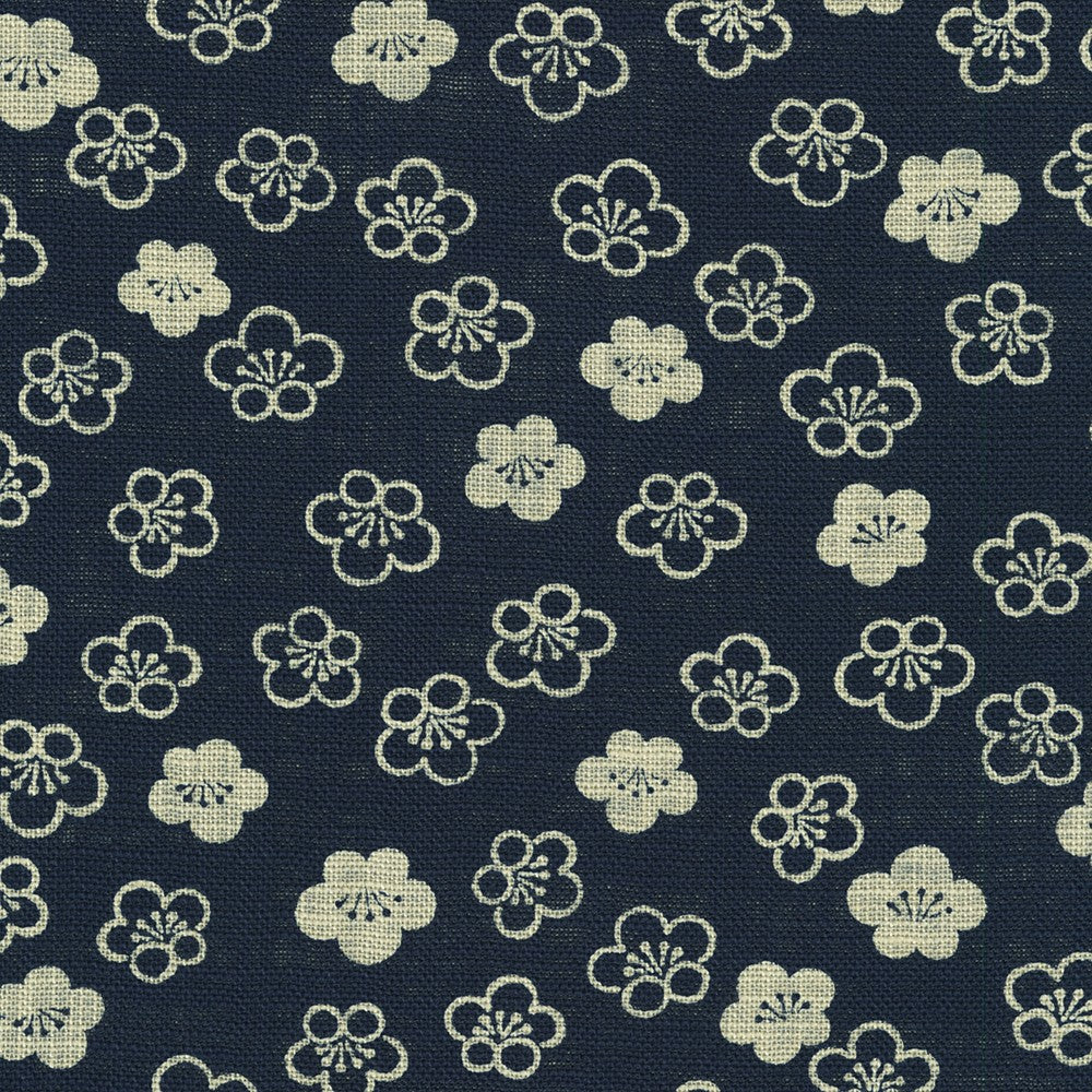 Sevenberry Nara Homespun Cotton Fabric, Sakura  II Indigo, 1/4 yard