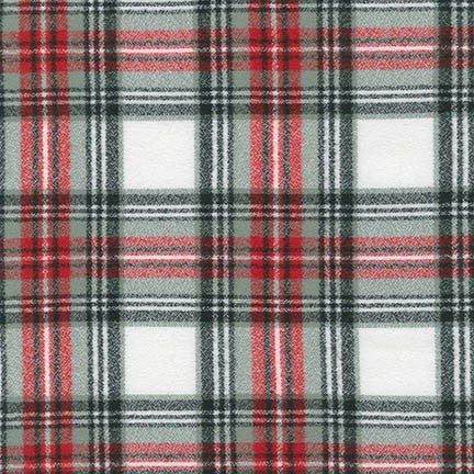 Mammoth Cotton Flannel "Red Wing" Red and White Plaid Fabric, 1/4 yard