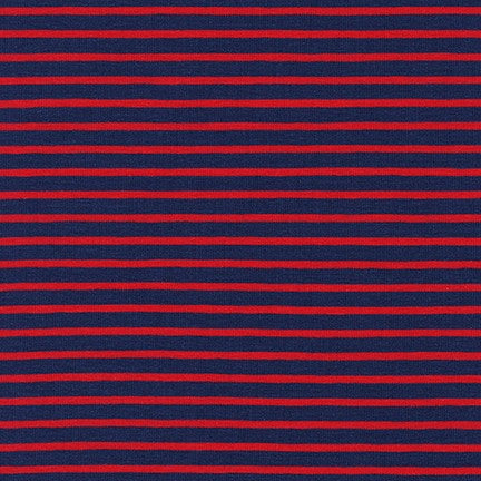Harbor Stripe Cotton/Spandex Jersey Knit Fabric, Red/Navy "Regatta", 1/4 yard