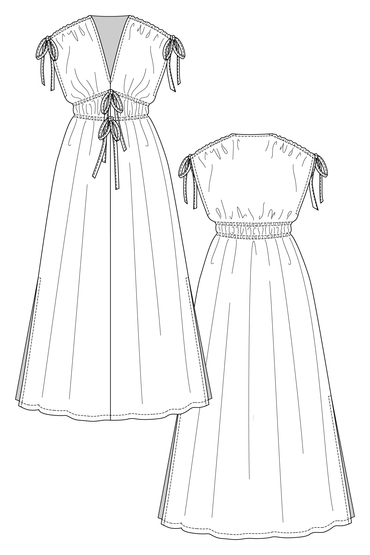 Named Clothing, Suvi Caftan Mini or Maxi Dress, Digital PDF Pattern