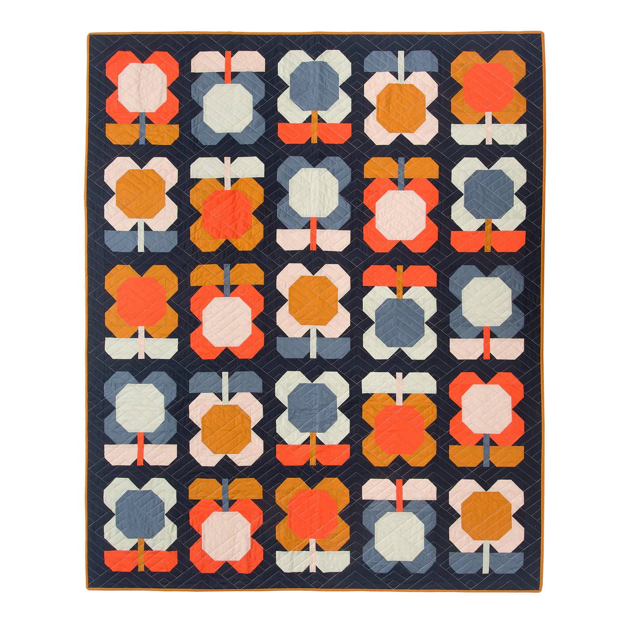 Pen and Paper Folk Blooms Printed Quilt Pattern