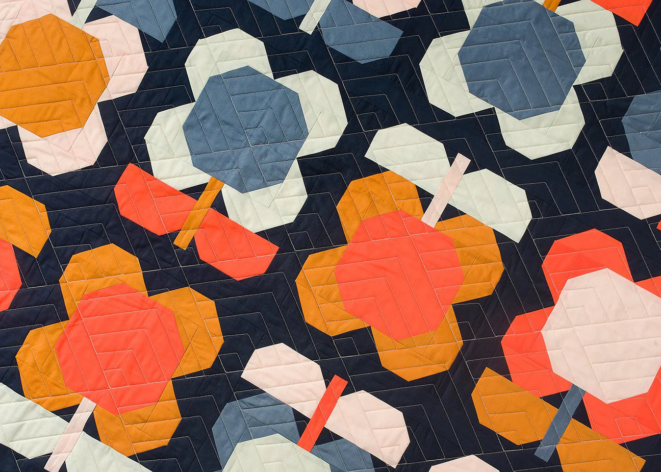Pen and Paper Folk Blooms Printed Quilt Pattern