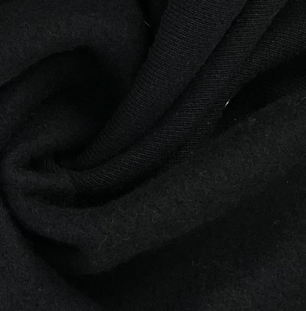 Deadstock Sweatshirt Fleece, Black, 1/4 yard