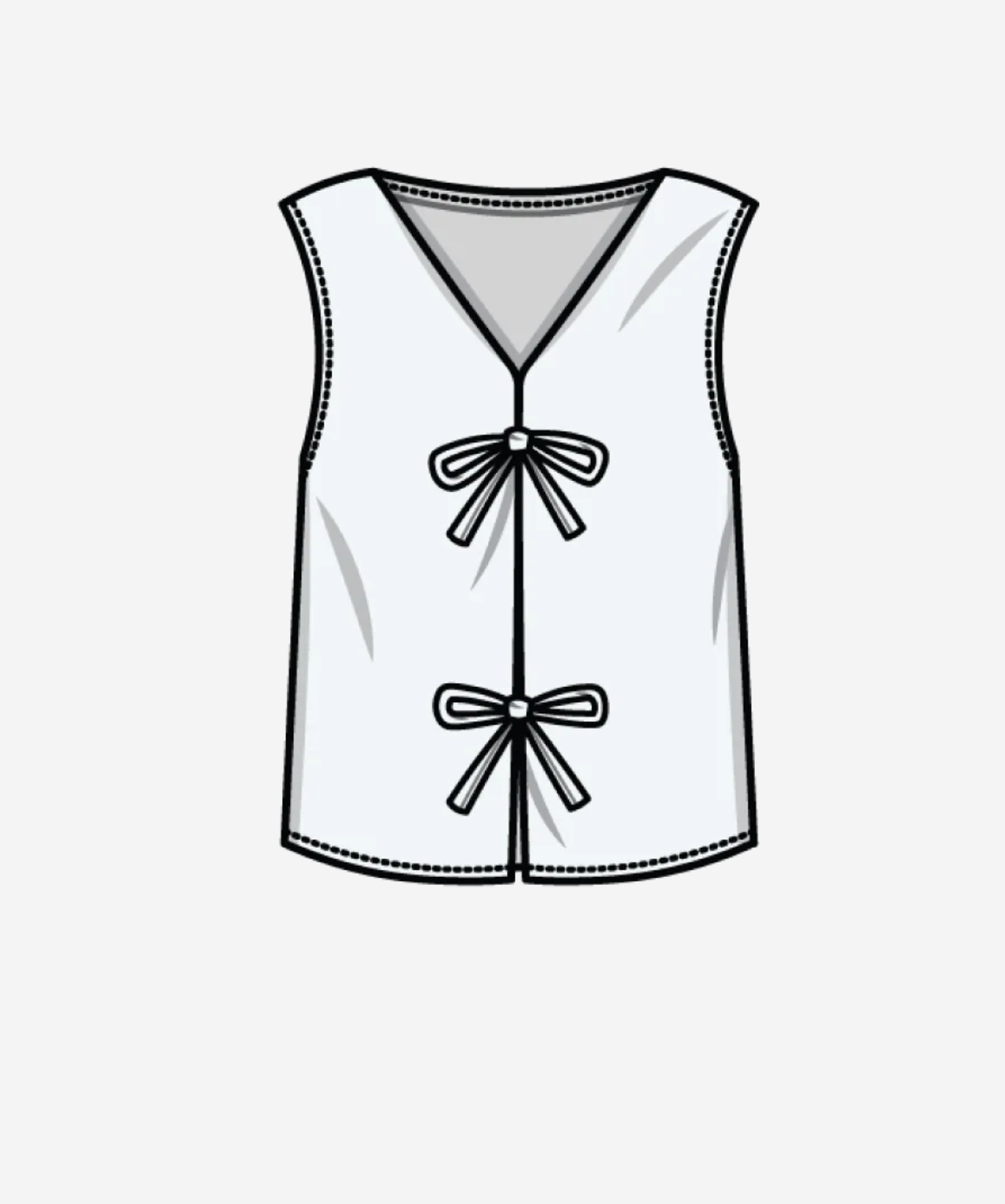 Puff and Pencil, Tie (Front) Blouse PDF Pattern