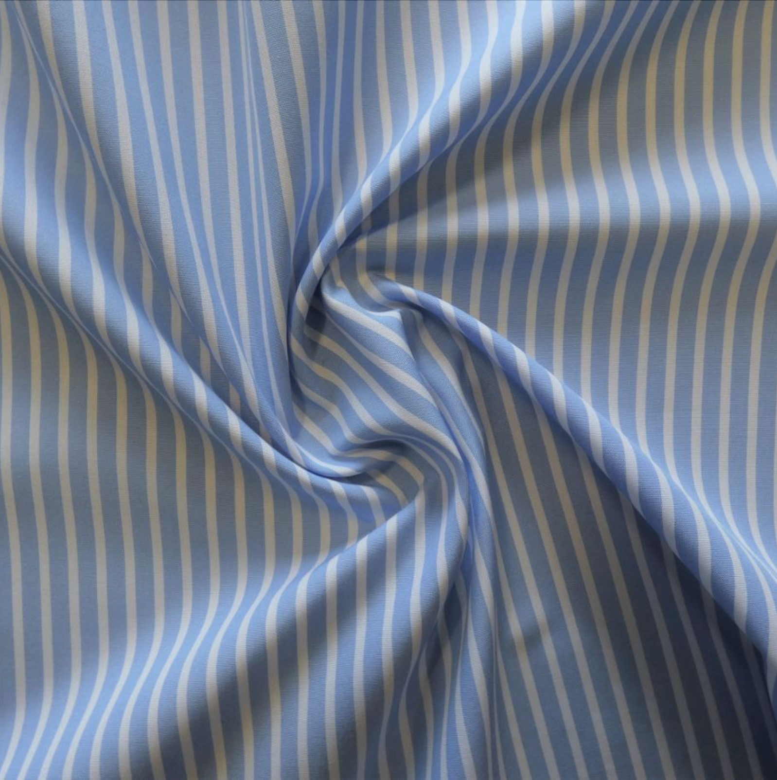 McElroy Croyde Medium Blue and White Italian Cotton Shirting, 1/4 yard