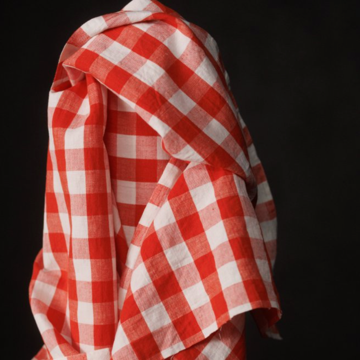 Merchant & Mills, European Linen/Cotton, "Lollipop Garden" Bright Red and White Check, 1/4 yard