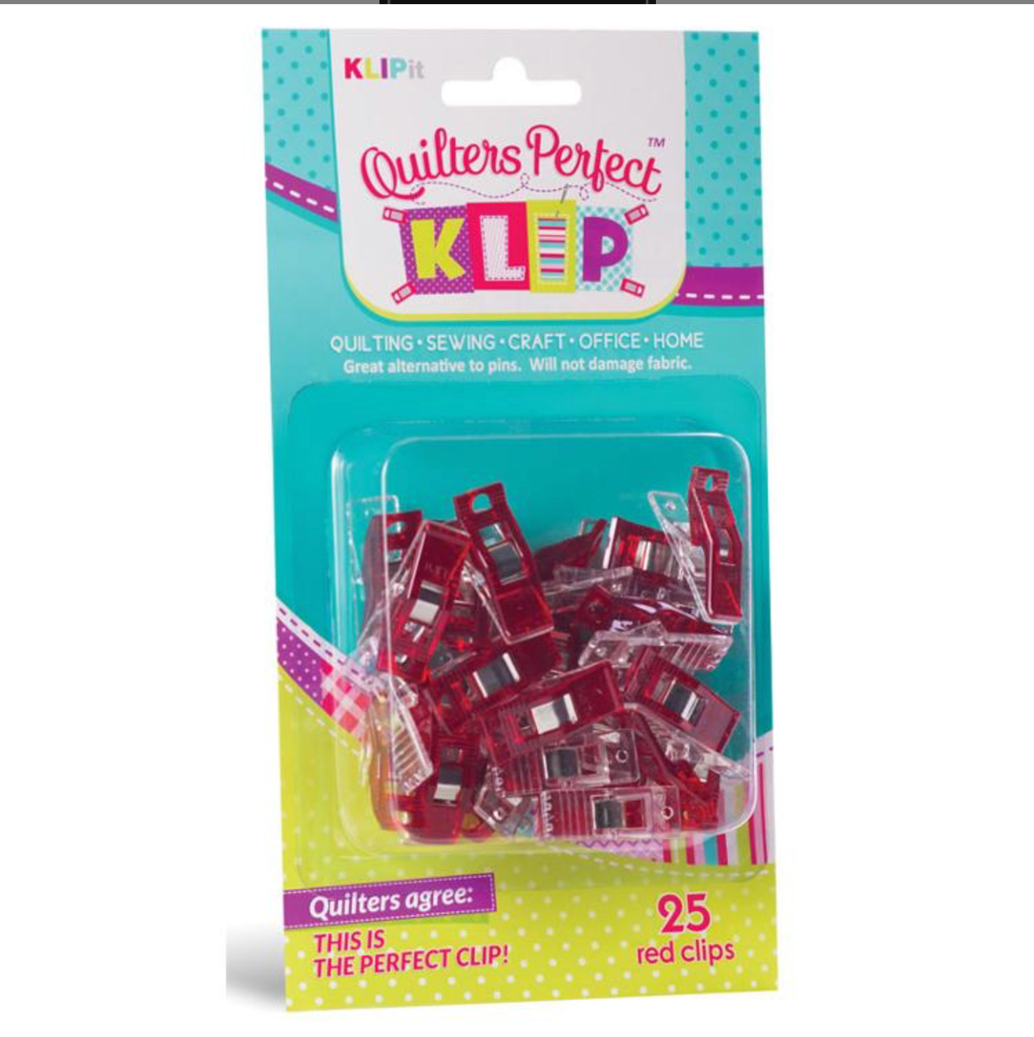 Quilters Perfect Klips, bright colors, set of 25