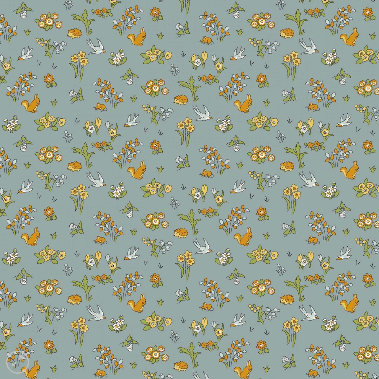 Liberty Lasenby Cotton, Forest Friends, Misty Morning, 1/4 yard
