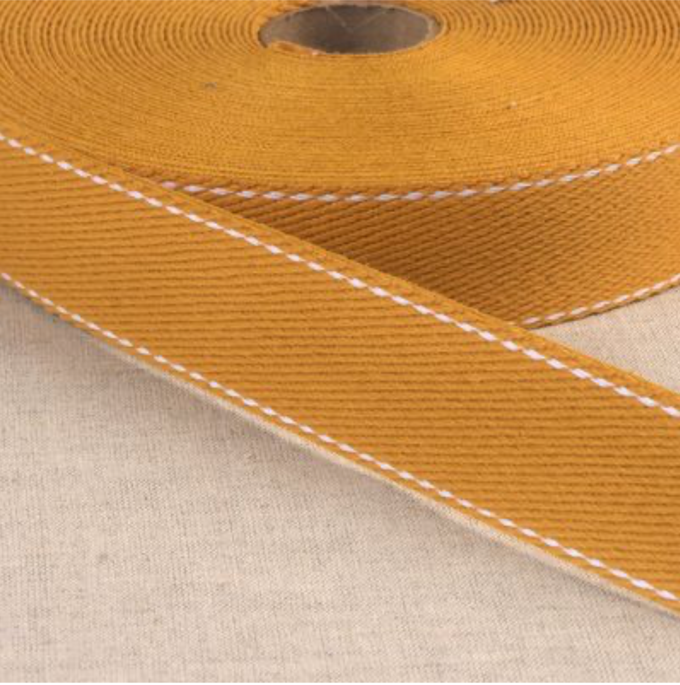 Cotton Webbing with Stitched (France), 30 mm (1 1/4") wide, 1 yard, multiple colorways