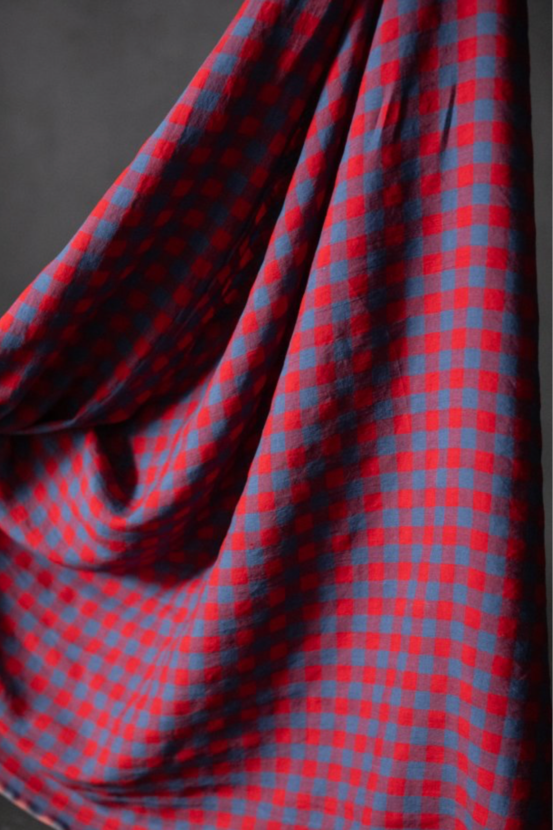 Merchant & Mills, European Laundered Linen, "Jam & Jellies" Red and Blue check 1/4 yard