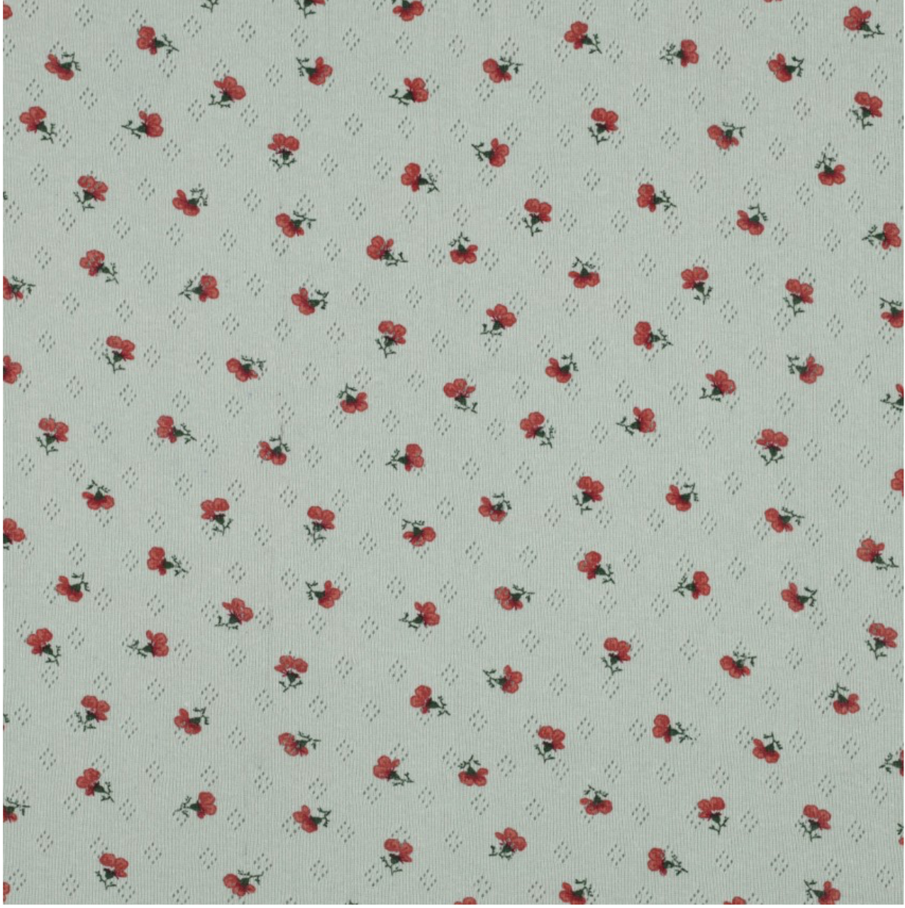 Pointoille Knit, Floral on Mint, 1/4 yard