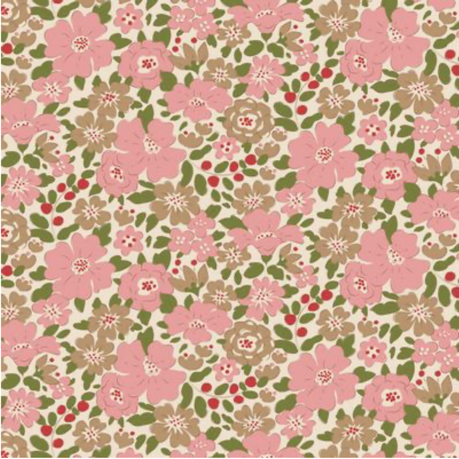 Tilda Creating Memories, Harper Pink, Cotton Fabric, 1/4 yard