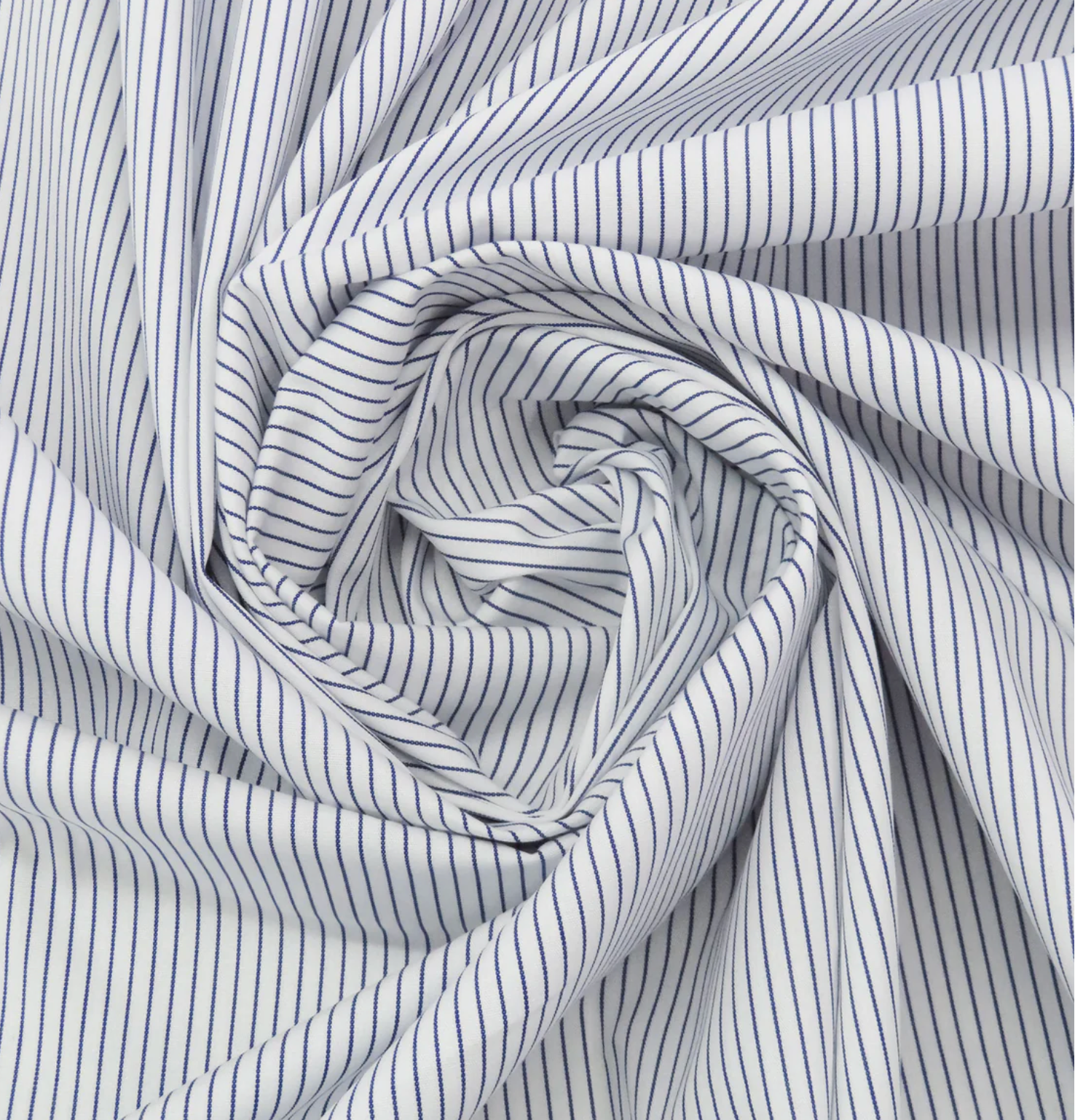 Fine Blue Pinstripe Cotton Shirting, 1/4 yard
